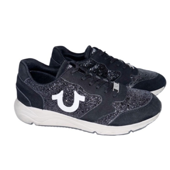 True Religion Glitter Esther Y2K Women’s Black Sneakers 10 Blokecore - Picture 1 of 8